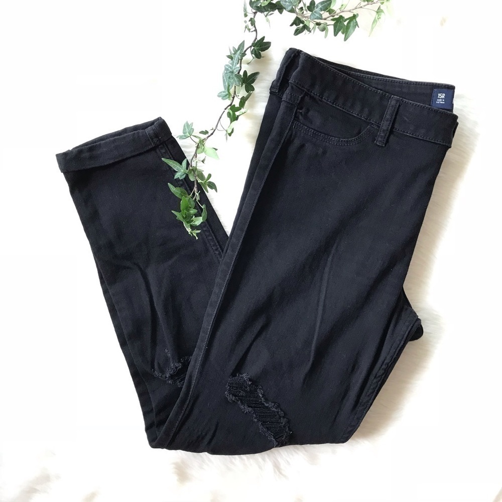 Hollister Black High Rise Legging Crop Jeans 32